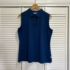 Lady Hagen Sleeveless Navy Golf Polo Large